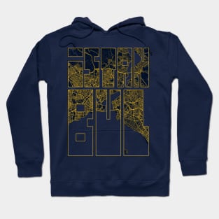 Istanbul, Turkey City Map Typography - Gold Art Deco Hoodie